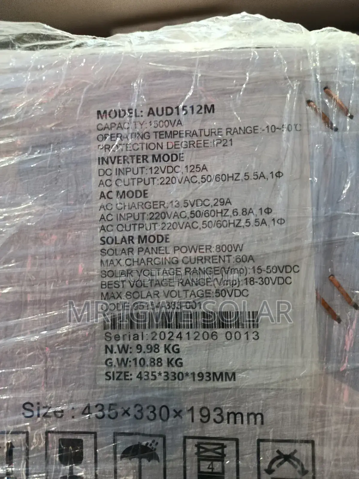 And1one Inverter 1.5kva 12v