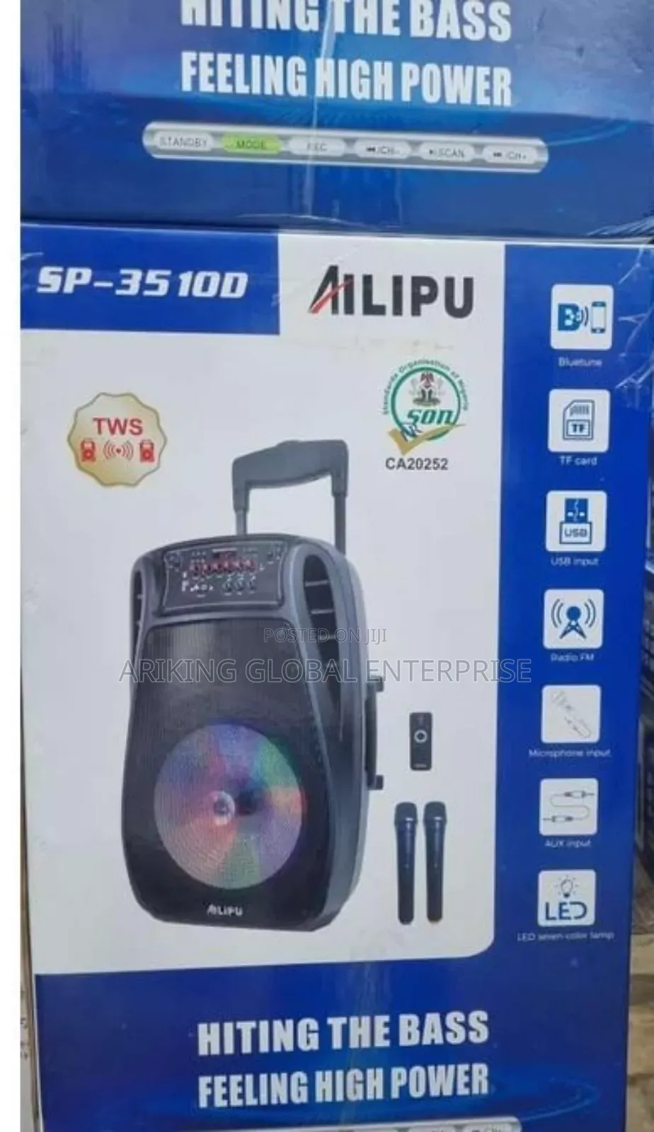 Ailipu Rechargeable 15 Inches Pa Speaker Wireless Microphone