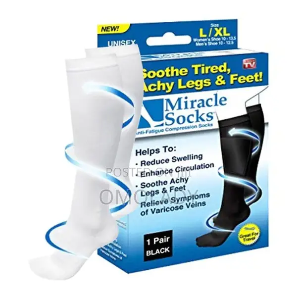 Miracle's Anti Fatigue Compression Socks - White