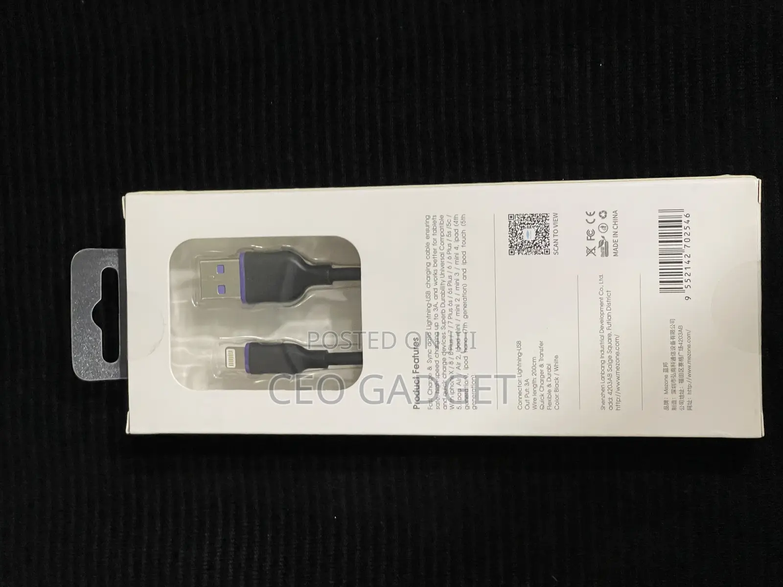 2 Meters Long iPhone Usb a to Lightning Cable Fast Charge