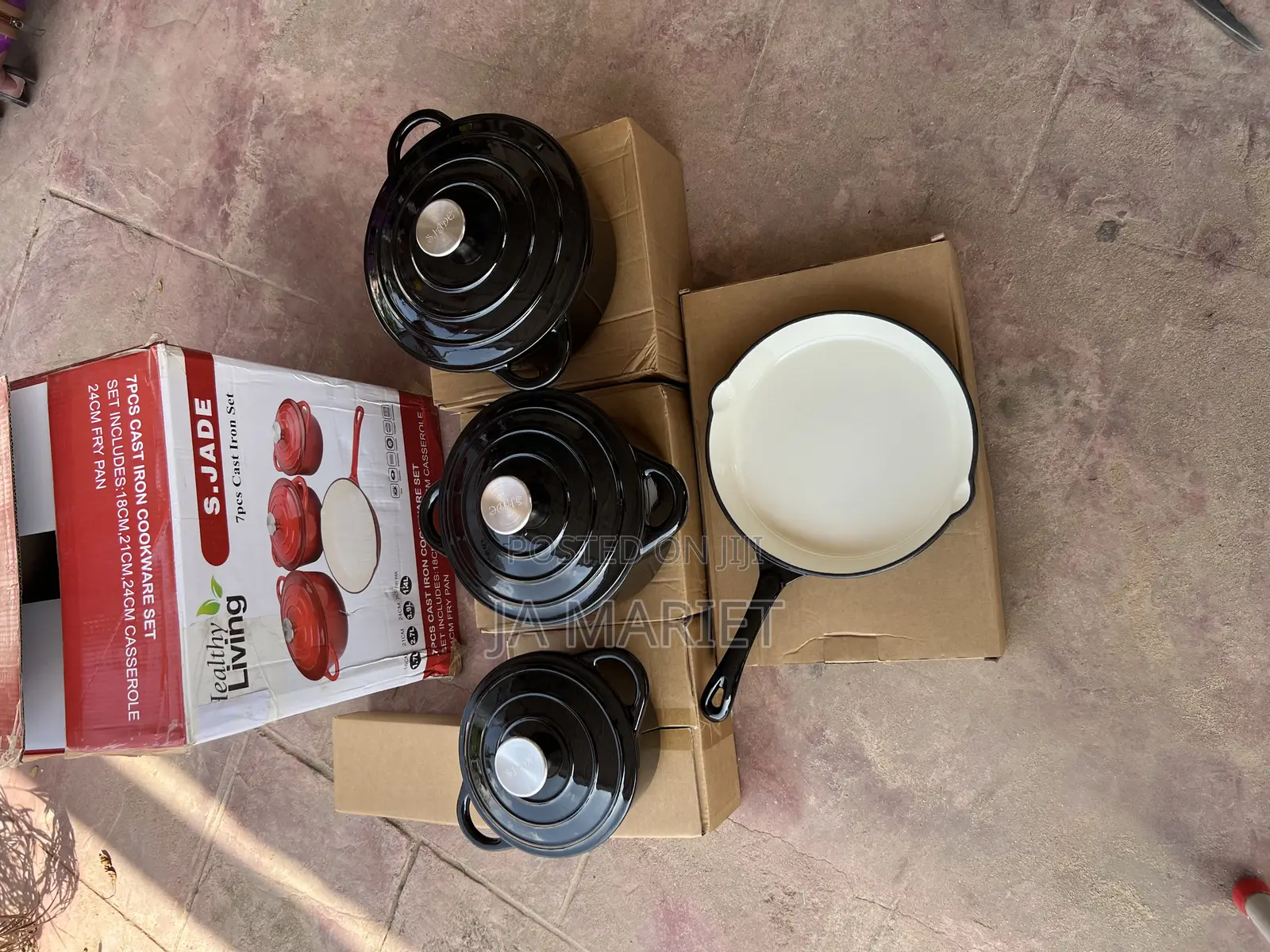 7pcs Enamel Cast Iron Pot
