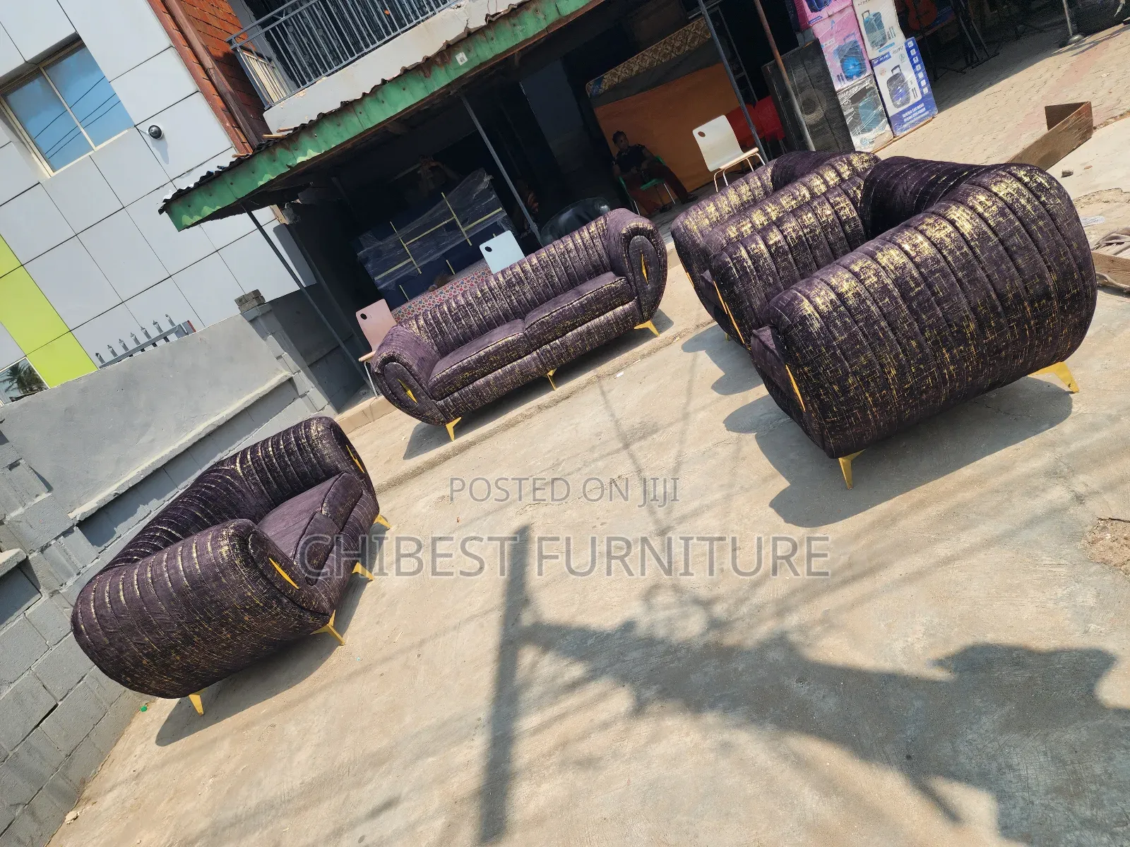 Seven Seaters Upholstery Fabric Chairs.