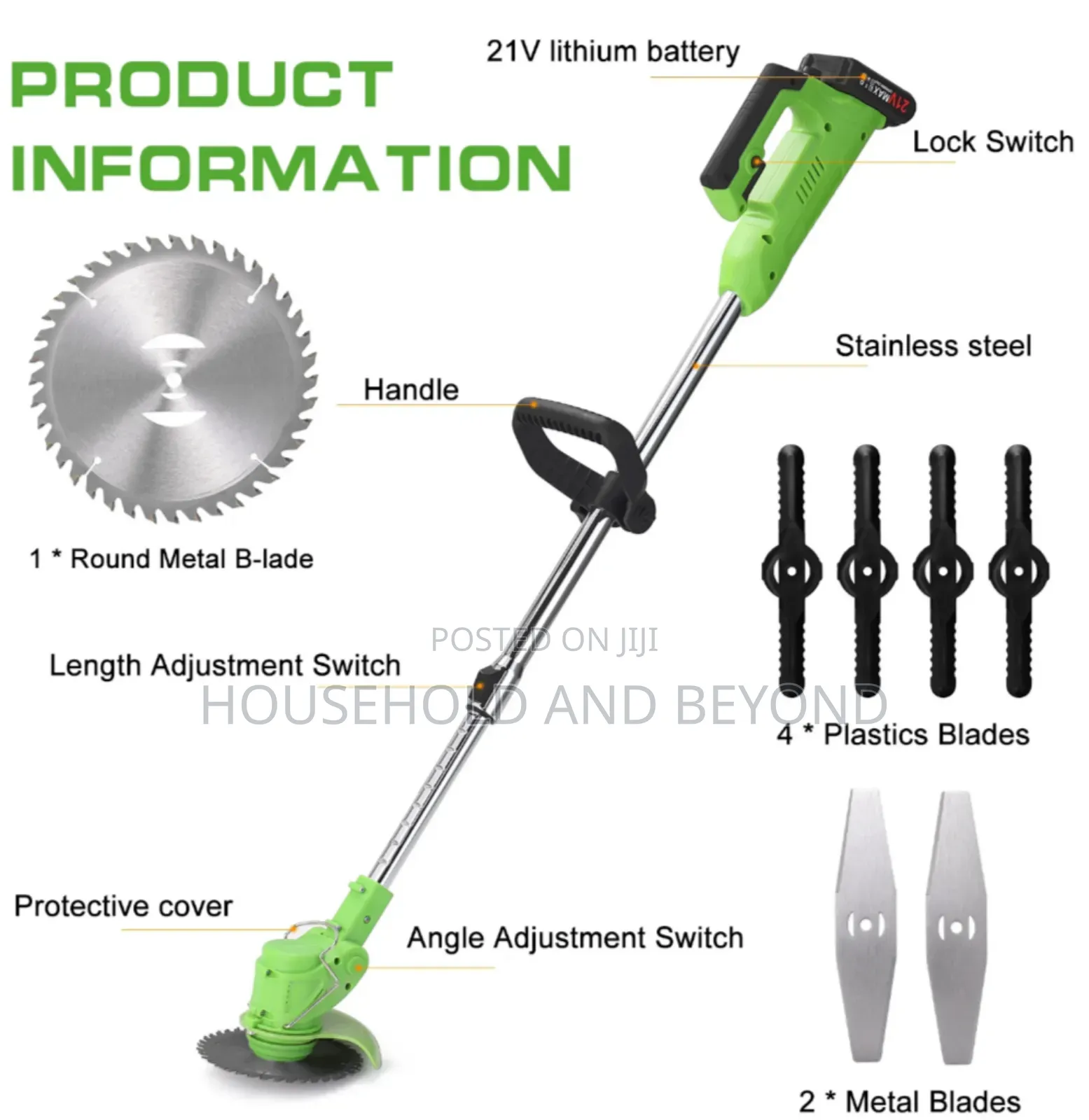 High Quality Machine Grass Cutter Lawn Mower With 2batteries