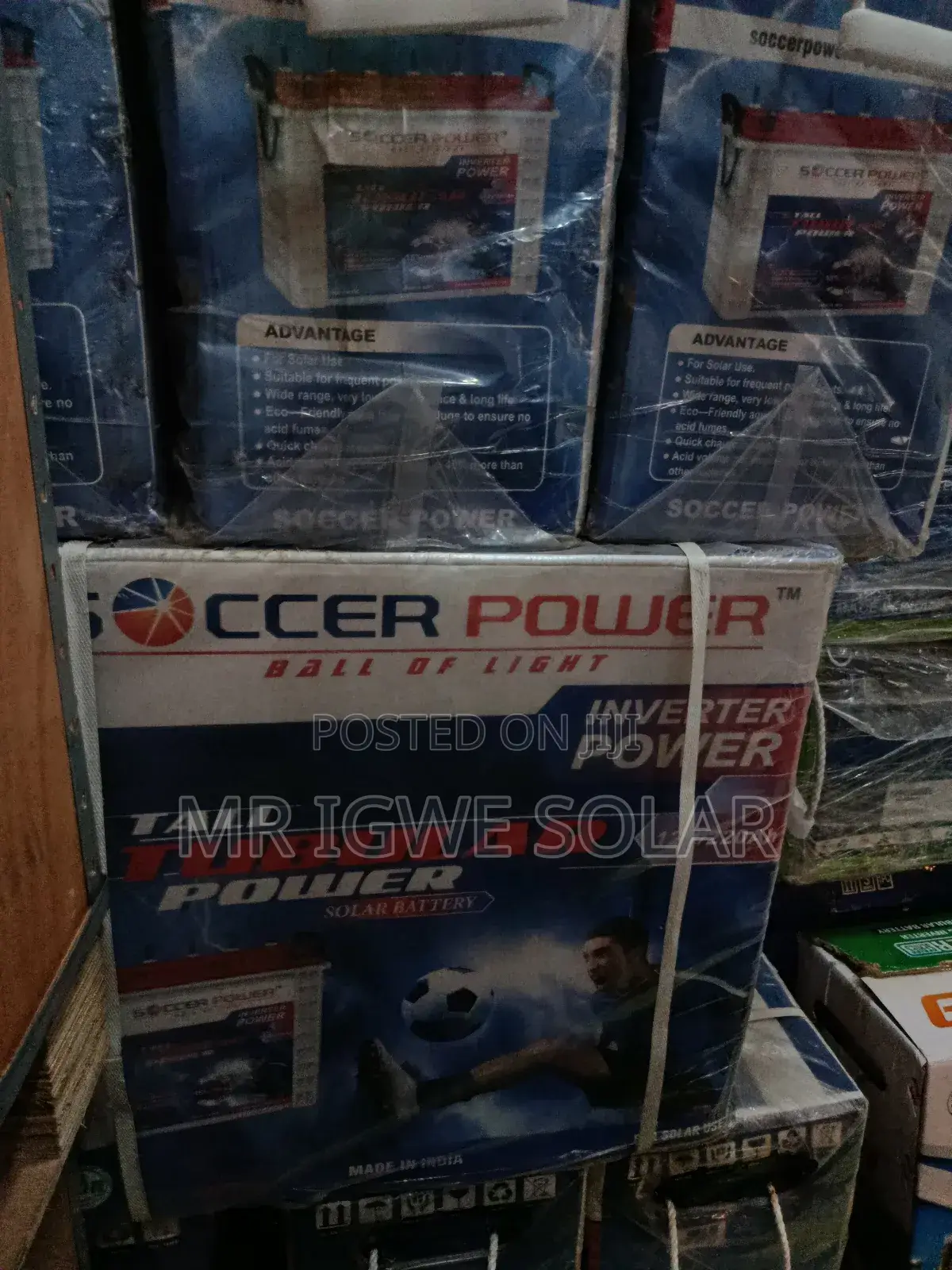 Soccer Power Tall Tubular Battery 12v