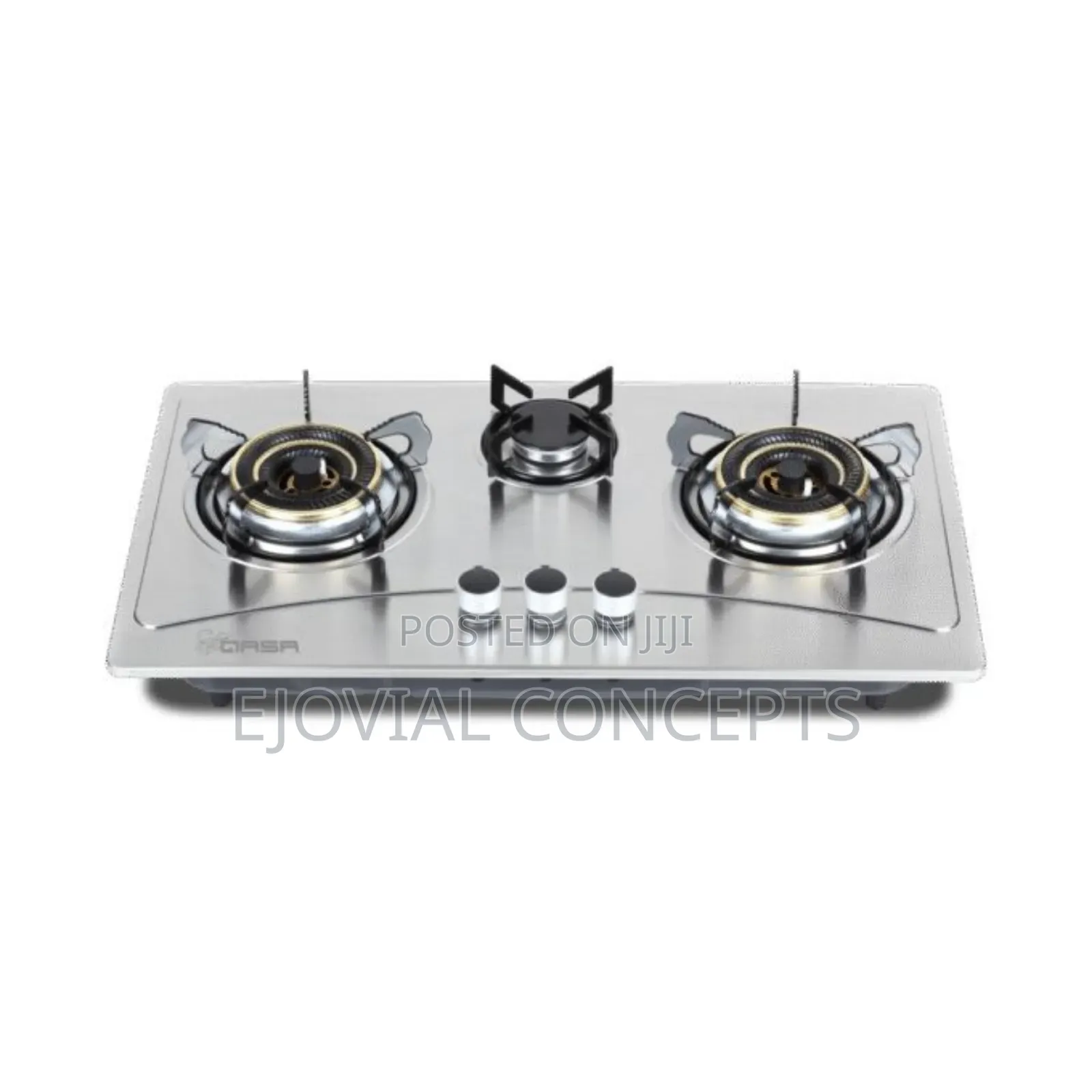 Qasa 3- Burner Stainless Steel Gas Cooker-Auto Ignition