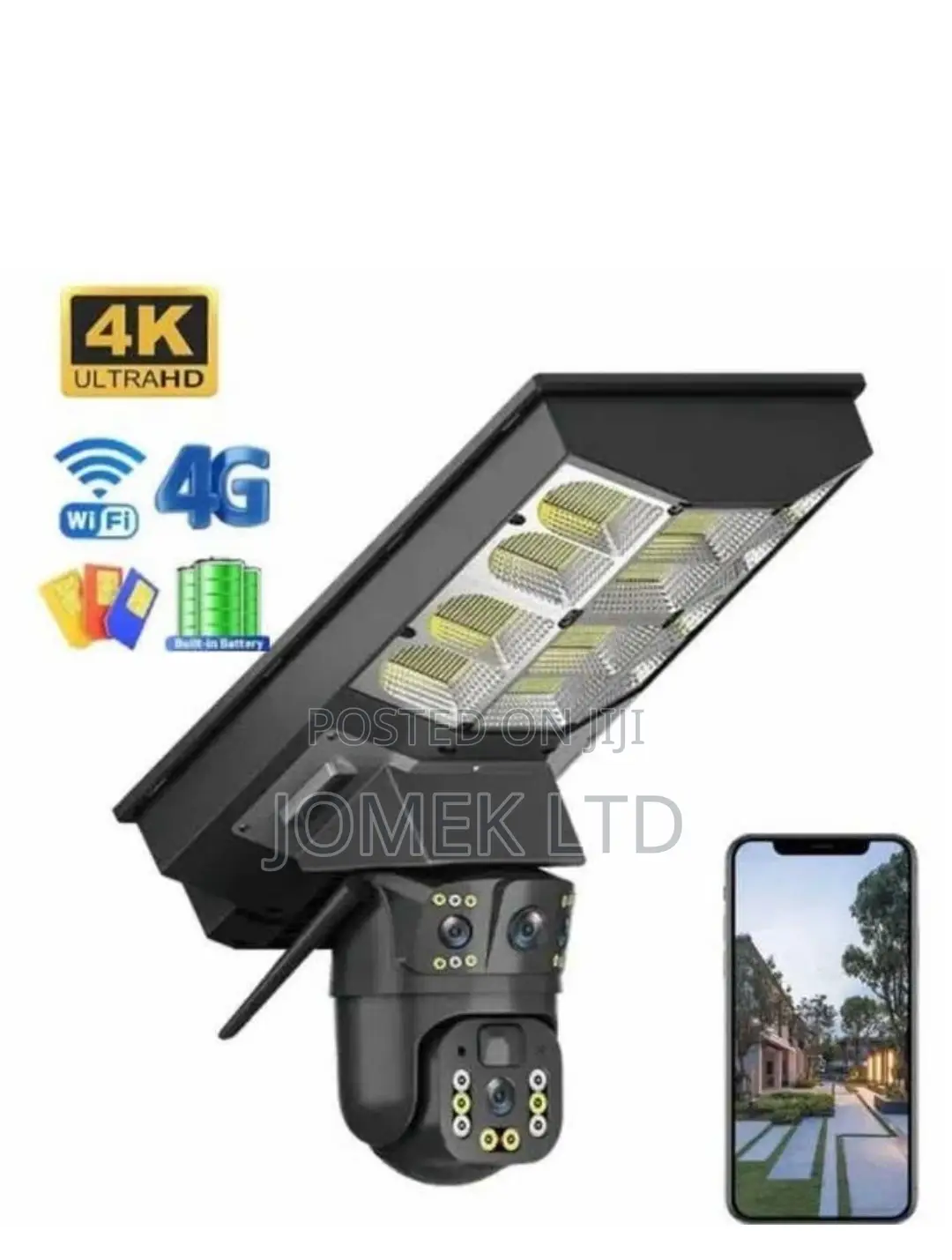 Solar Streetlight 8mp V380pro Ai PTZ Dual Lens Camera