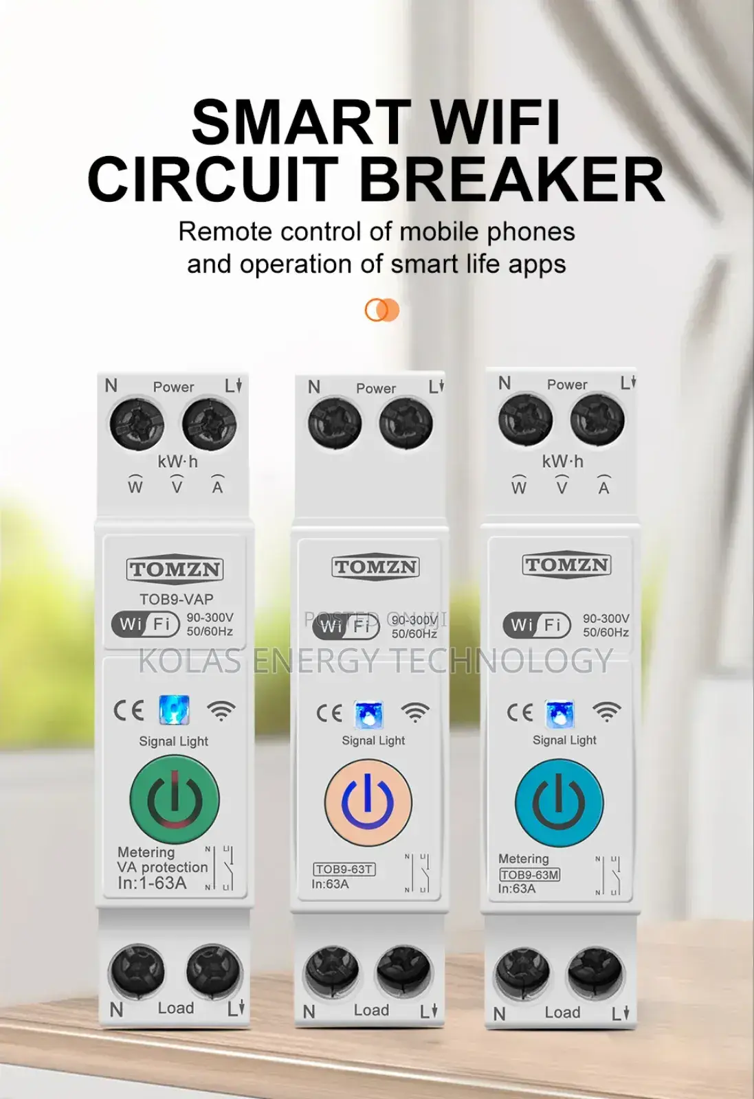 Tomzn 50a Wifi Smart Switch Energy Meter
