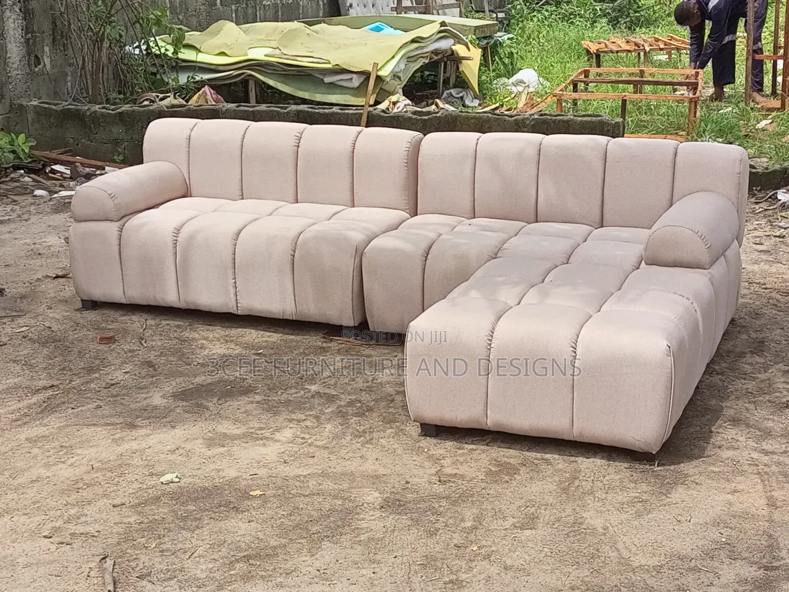 Cream Beige Matt L Shape