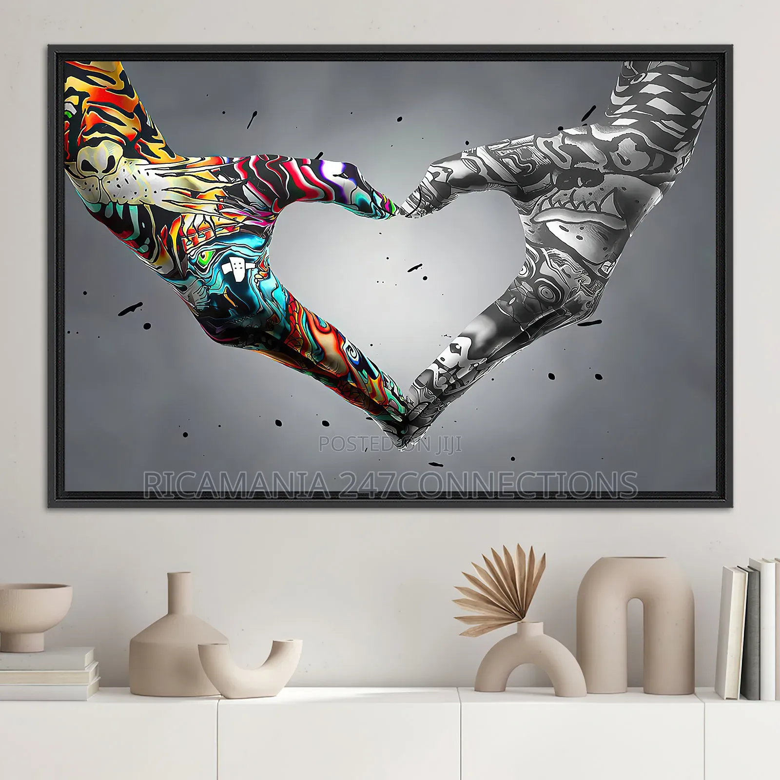 Multicolor Love Hands Paintings