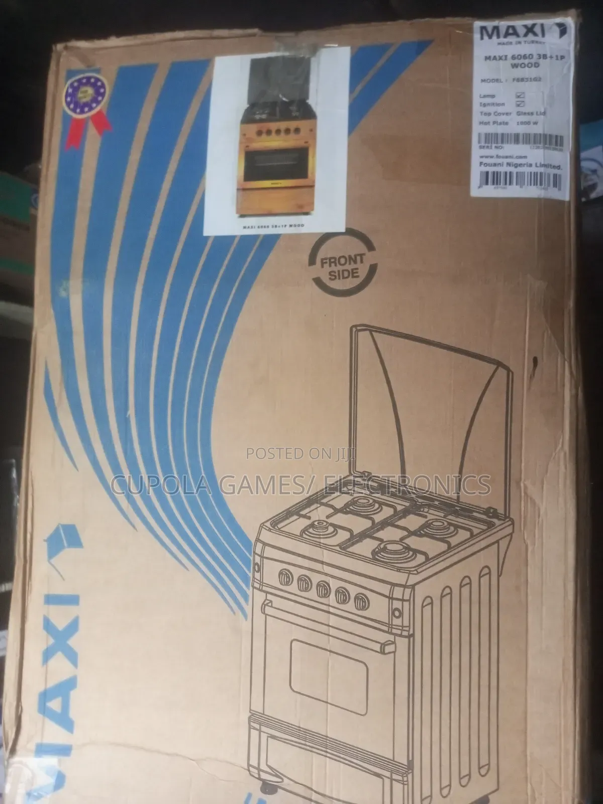 Maxi Gas Cooker 3b1 ,60by60gas Cylinder/Oven