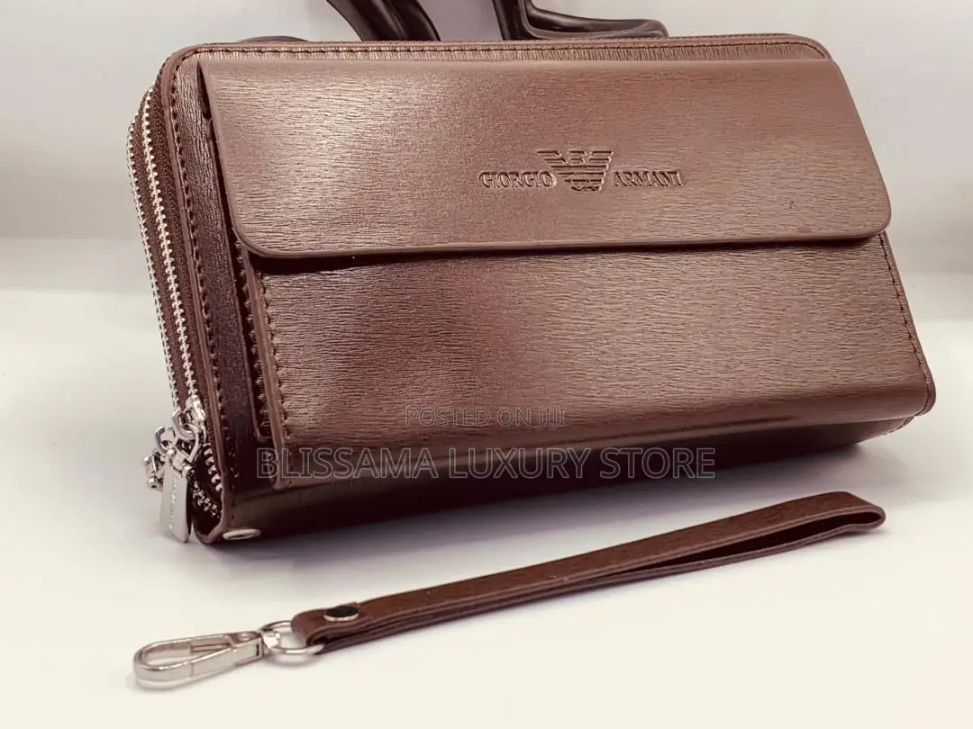 Giorgio Armani Premium Luxury Leather Men Armpit Purse