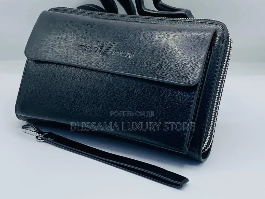 Giorgio Armani Premium Luxury Leather Men Armpit Purse