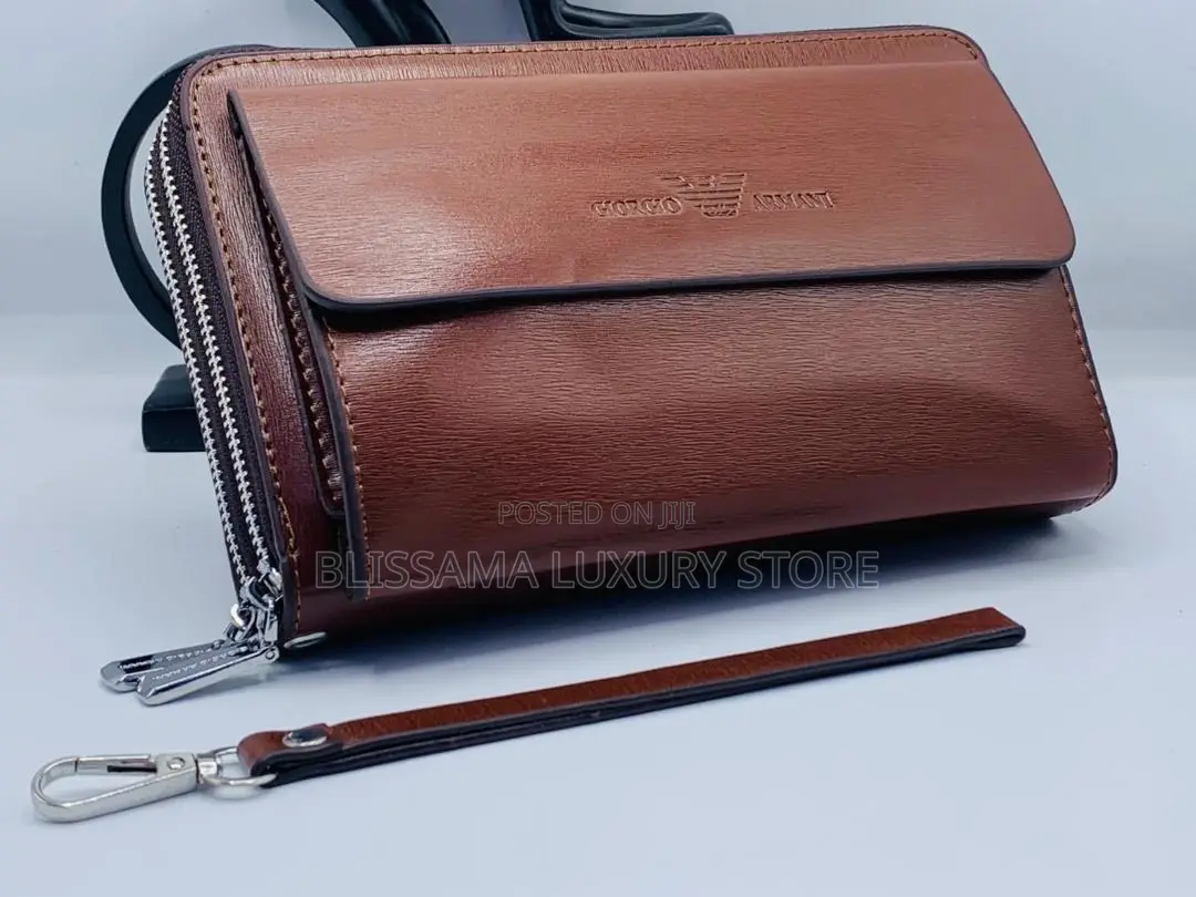 Giorgio Armani Premium Luxury Leather Men Armpit Purse