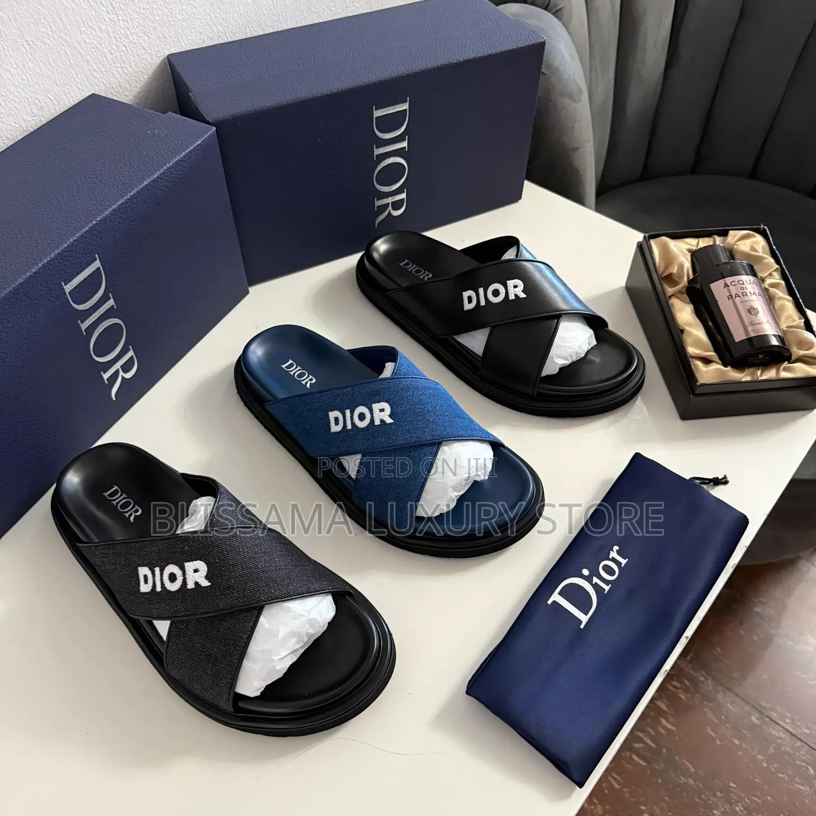 Christian Dior Premium Luxury Quality Cross Slippers