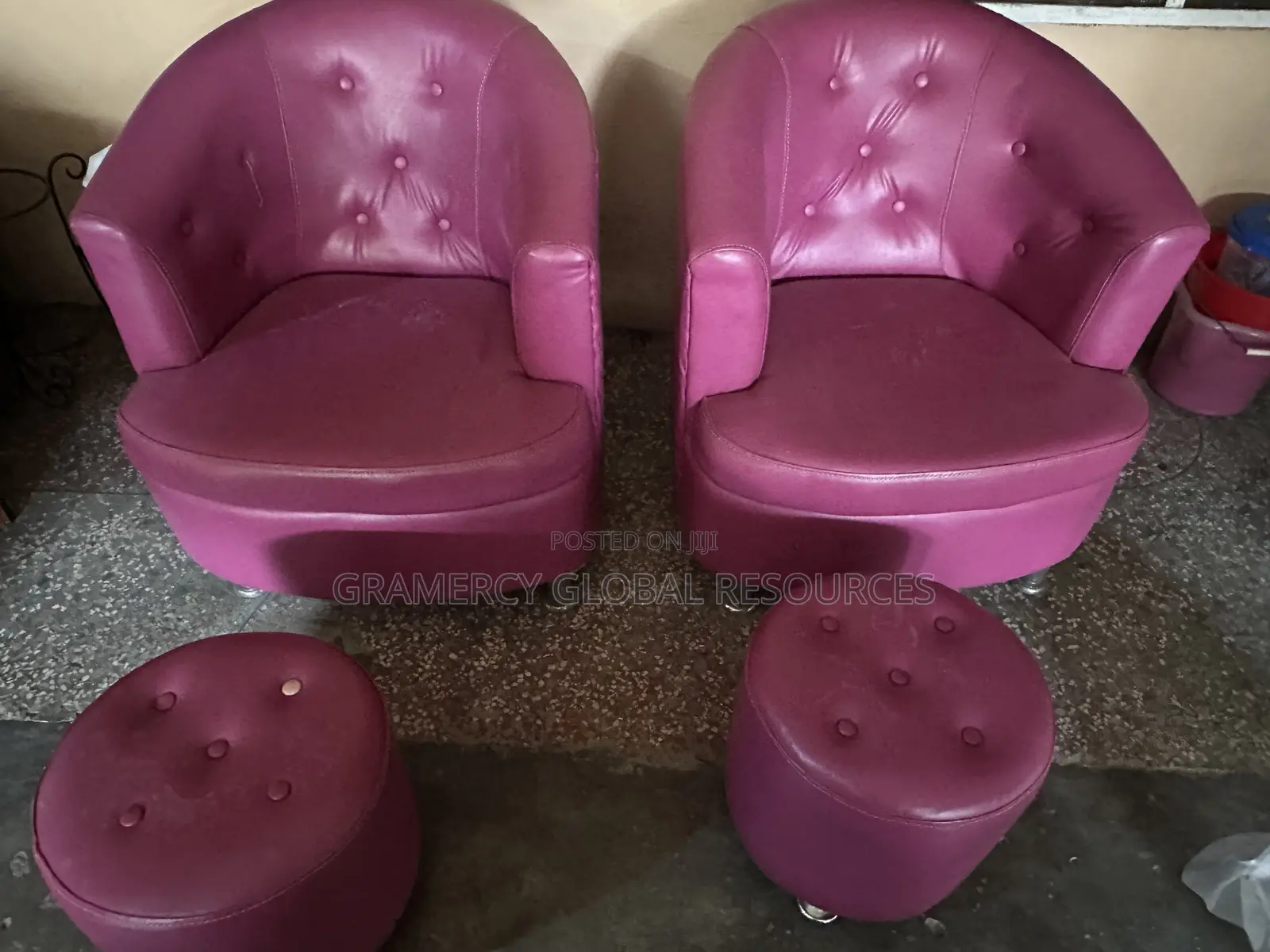 Fairly Used Set of Spa Pedicure Sofa and Ottoman Stool