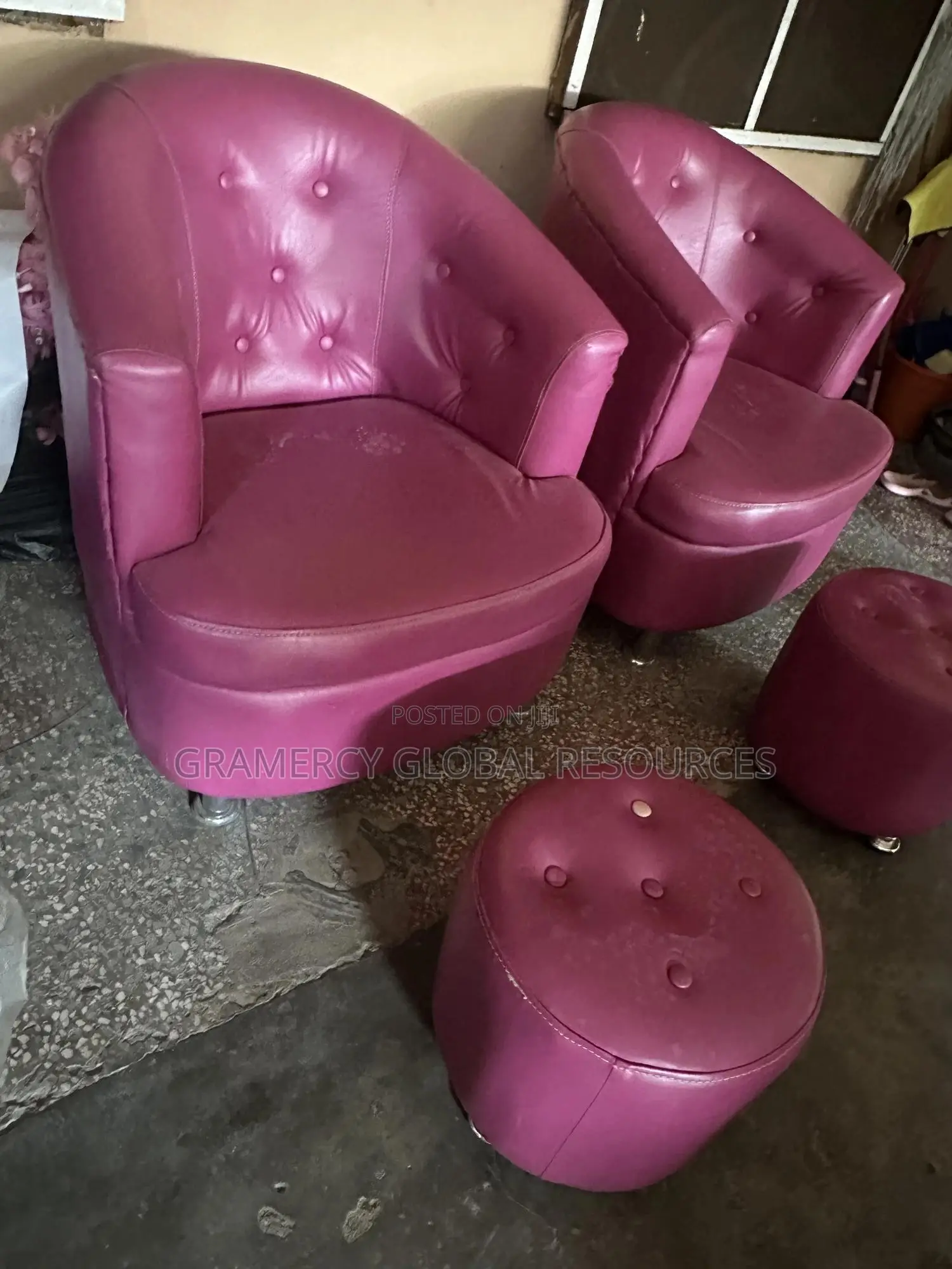 Fairly Used Set of Spa Pedicure Sofa and Ottoman Stool