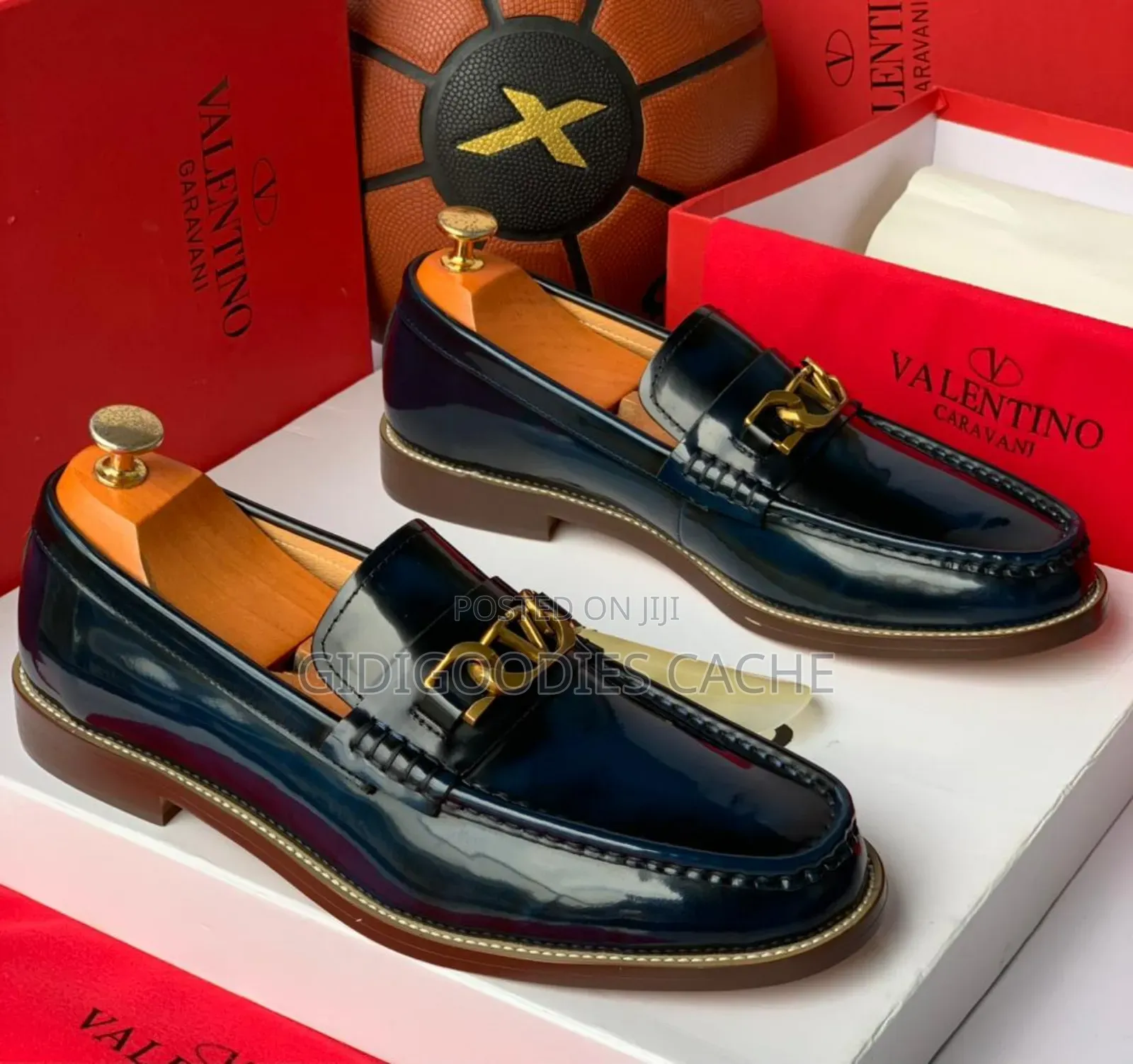 Valentino Loafers Black/Burgundy/Blue