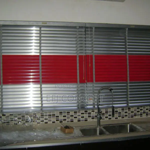 25mm Red and Silver Aluminum Venetian Window Blind