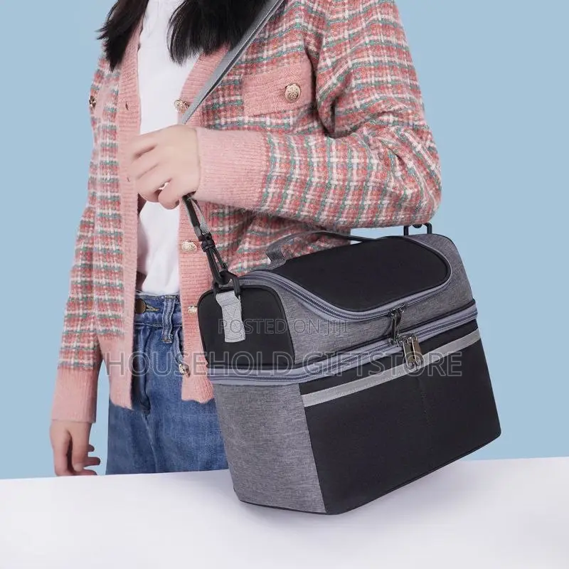 Double Layer Large Capacity Insulated Lunch Bag