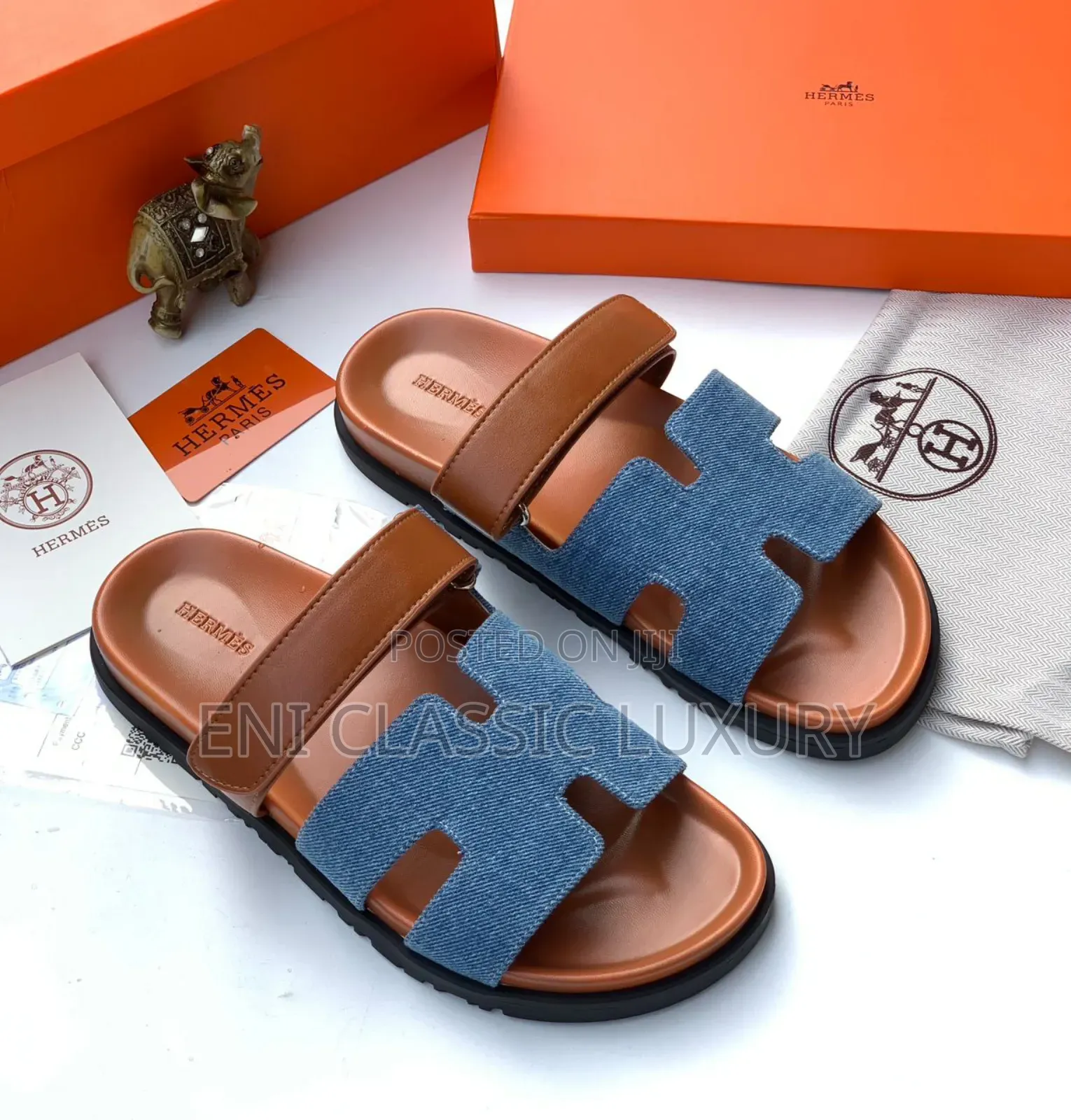 Classic Men's Luxury Designer Slipper Hermes Well Branded