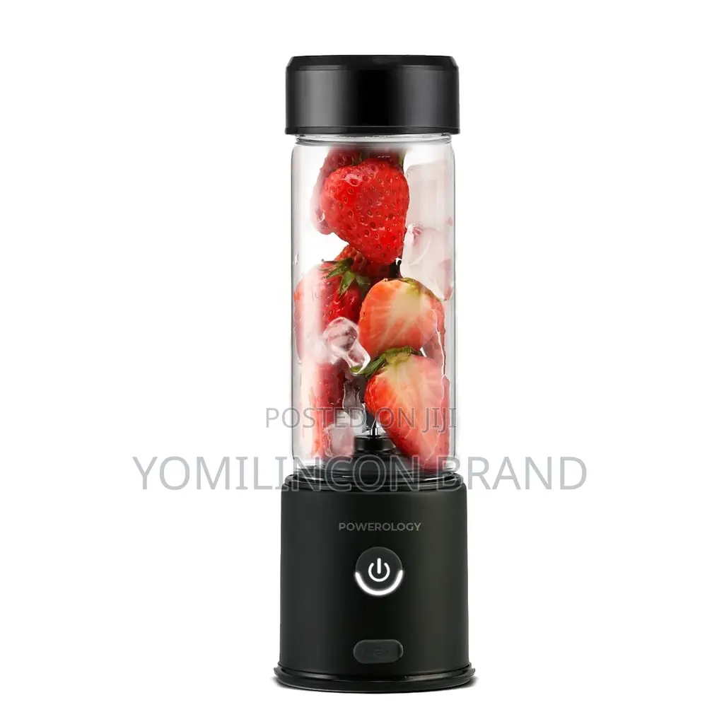 Powerology New 6-Blade Portable Juicer 450ml 126w - Black