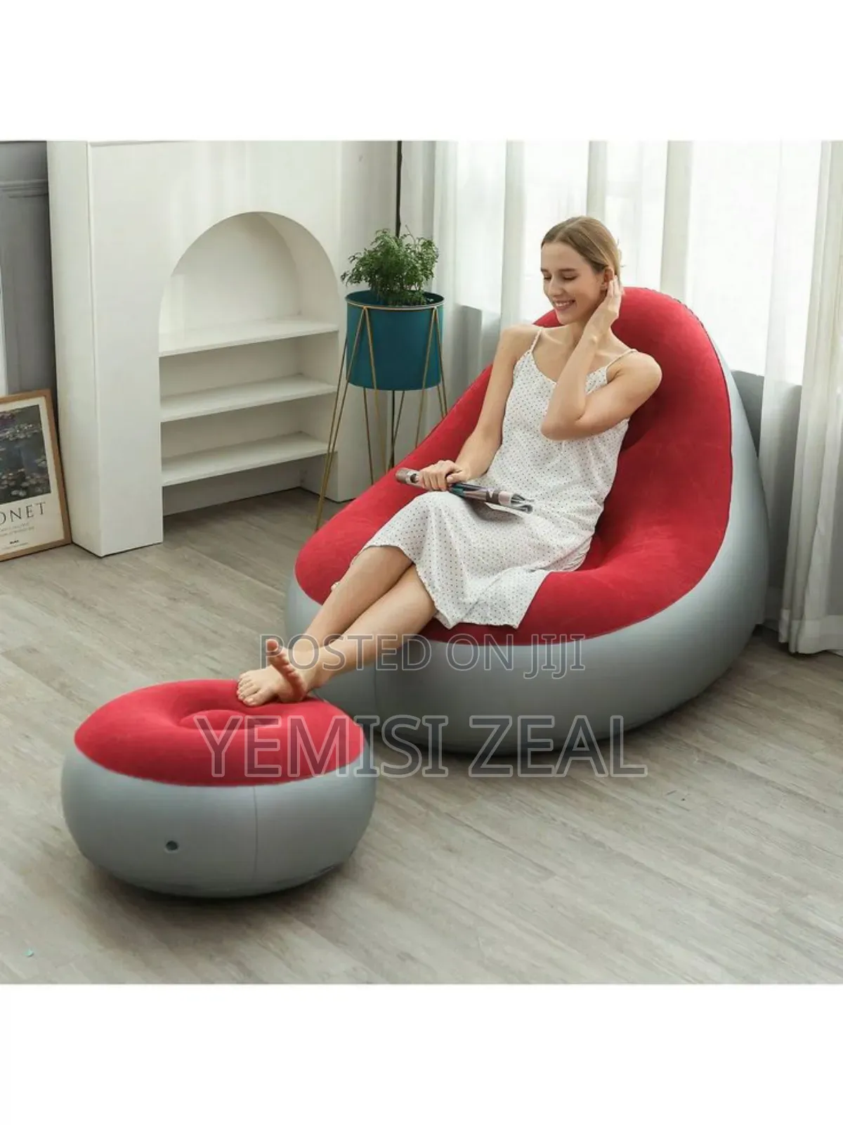Portable Inflatable Sofa Chair With Footrest