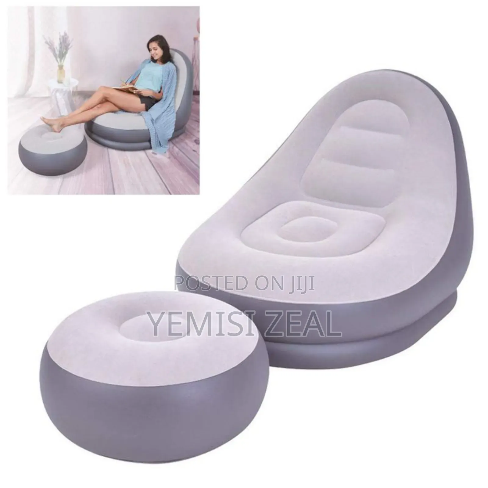Portable Inflatable Sofa Chair With Footrest