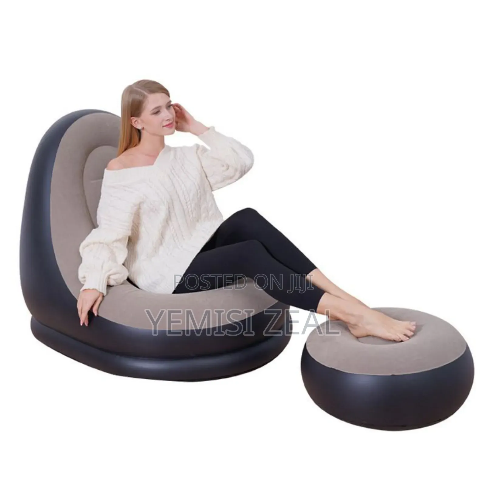 Portable Inflatable Sofa Chair With Footrest