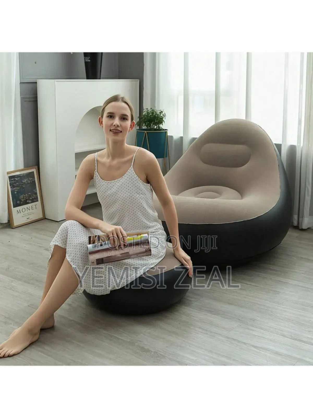 Portable Inflatable Sofa Chair With Footrest