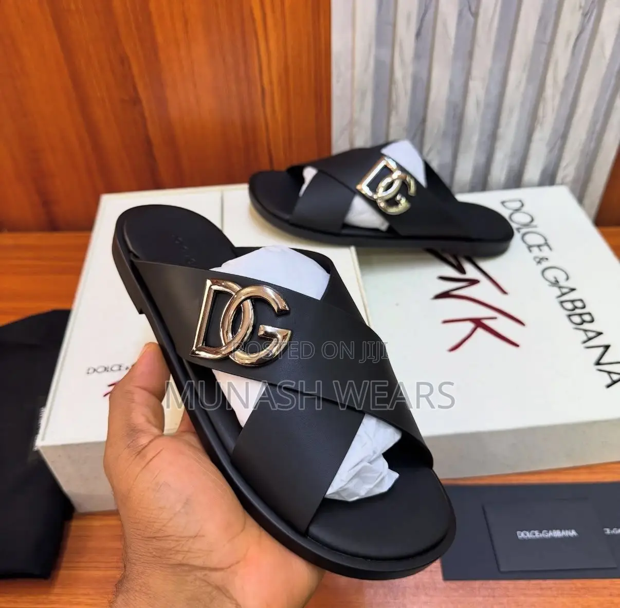 Dolce Gabanna Leather Sole Calfskin Slipers