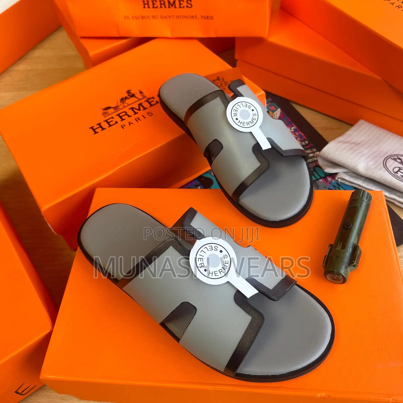 Hermes Calfskin Leather Slipers Collection