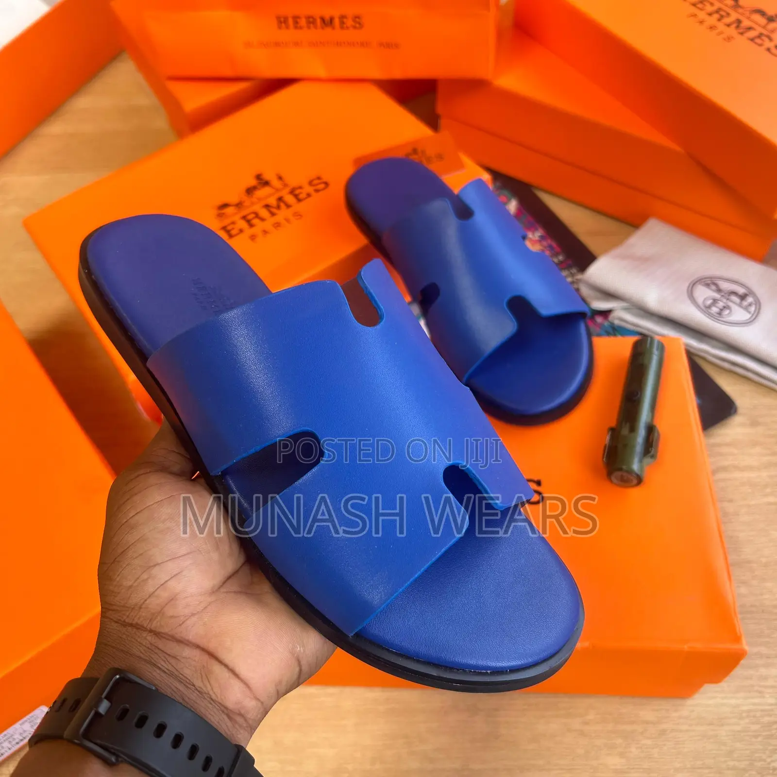 Hermes Calfskin Leather Slipers Collection