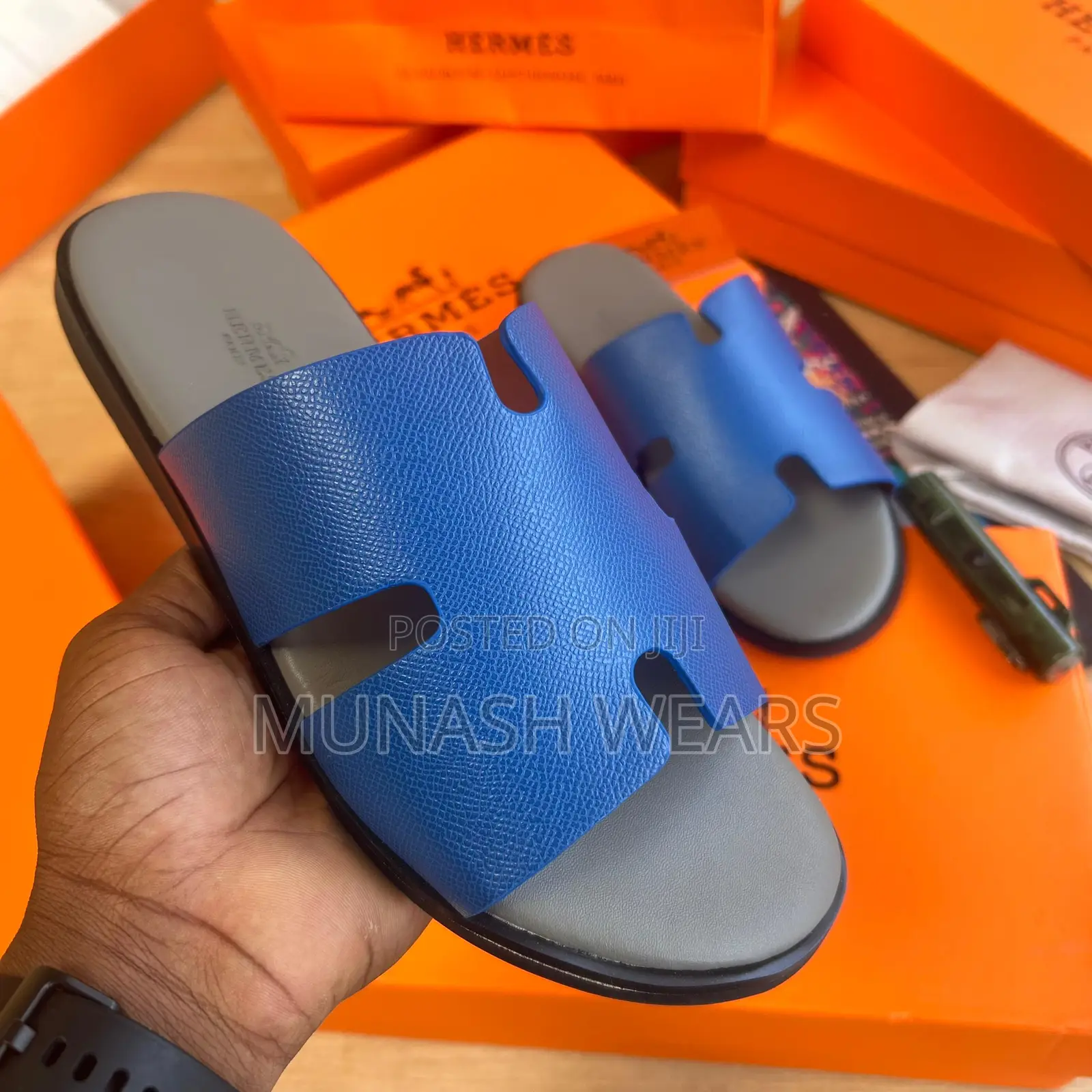 Hermes Calfskin Leather Slipers Collection