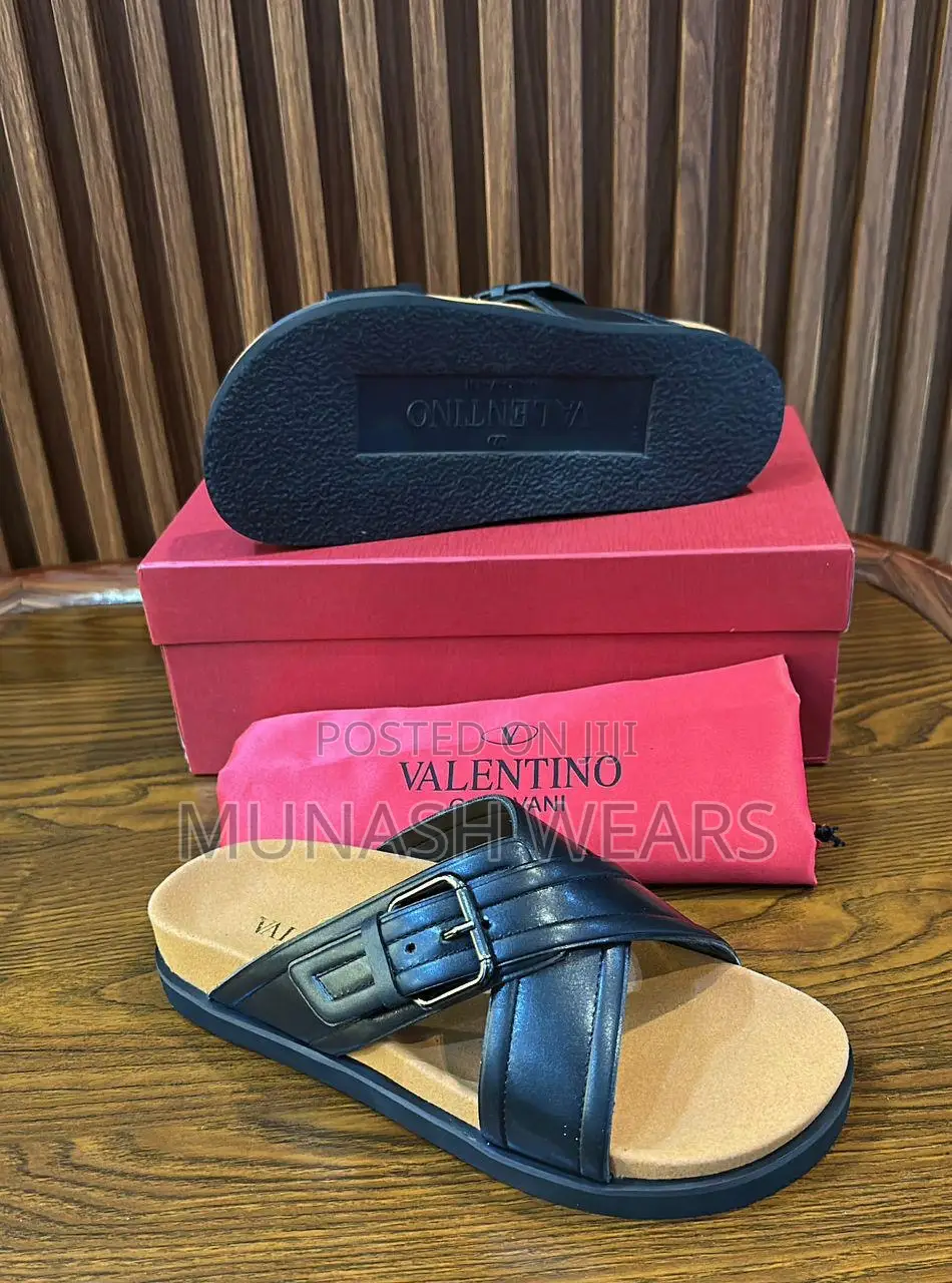 Valentino Wooden Leather Slipers