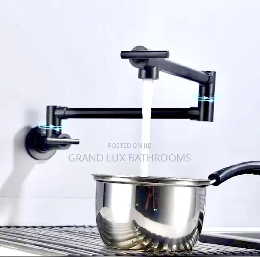 Tecmolog Wall Mounted Pot Filler Kitchen Faucet G1/2 Brass