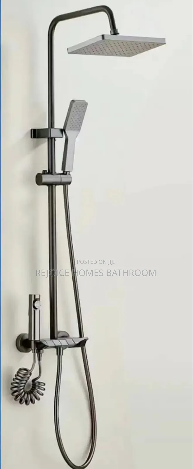 Grey Wall-Mounted Luxury Piano Rain Shower Set