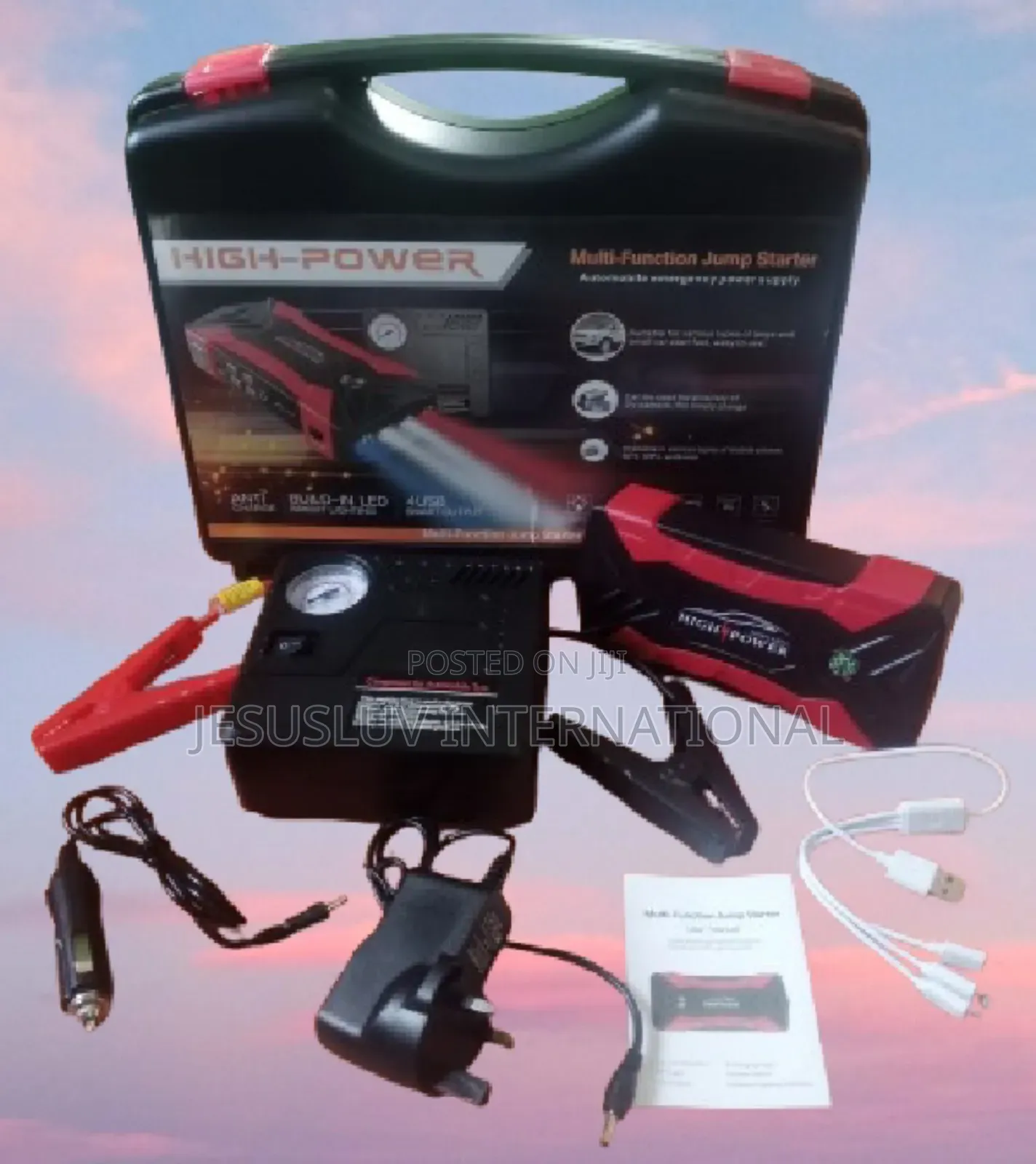 Multifunction Jump Starter With Tyre Inflator for Vehicle