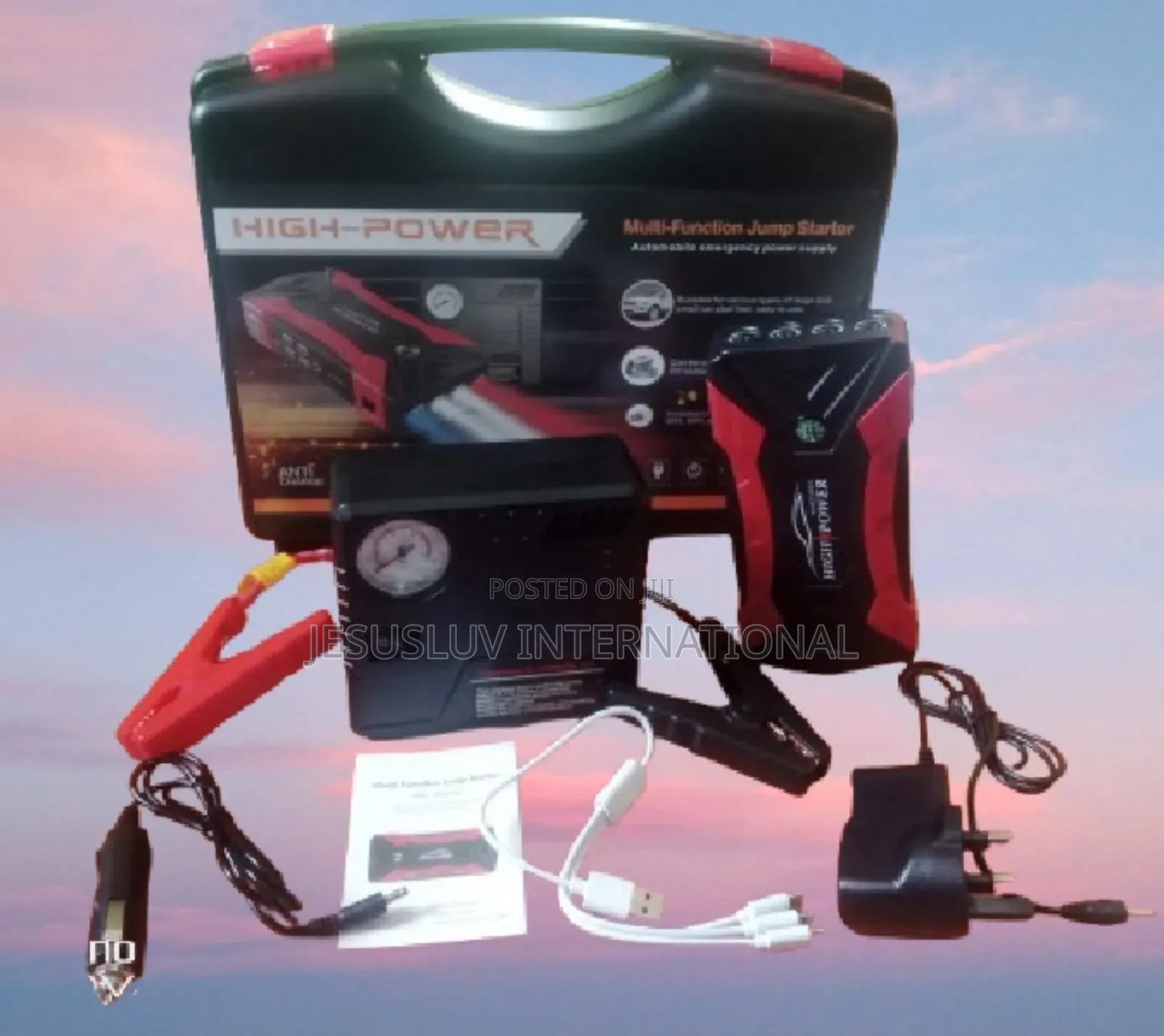 Multifunction Jump Starter With Tyre Inflator for Vehicle