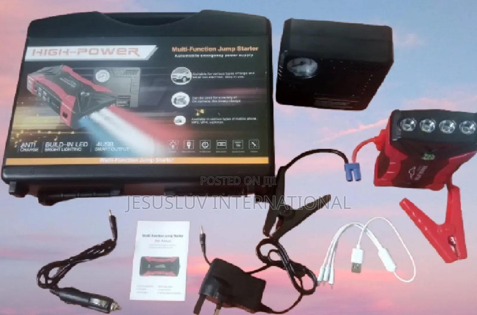 Multifunction Jump Starter With Tyre Inflator for Vehicle