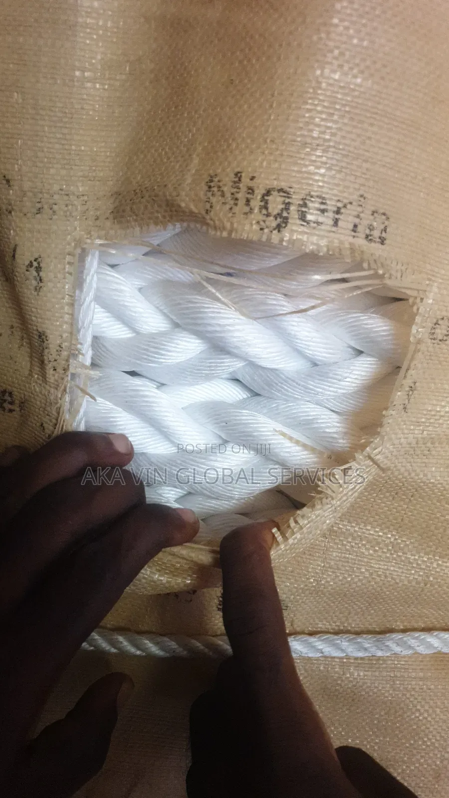 40mm White Nylon 8 Strand Rope (By the Metre)