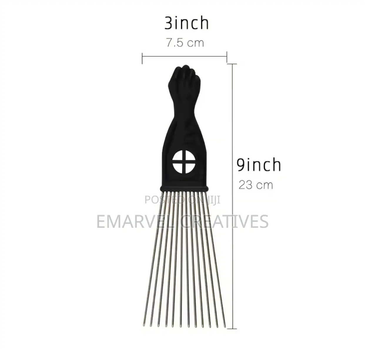 Black Metal African American Pick Comb Hair Combs Hair Comb