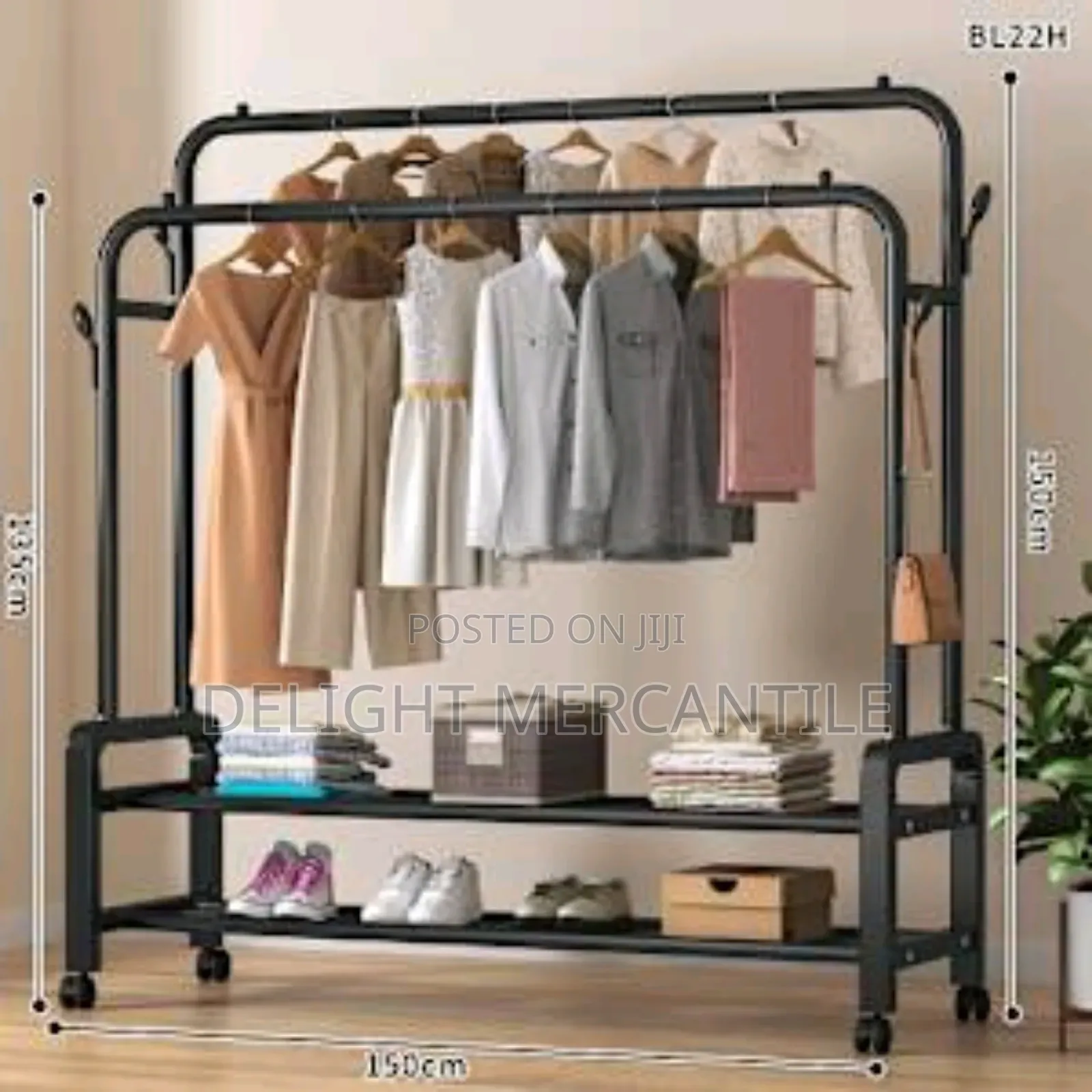 Heavy Duty Double Rail Clothes Rack
