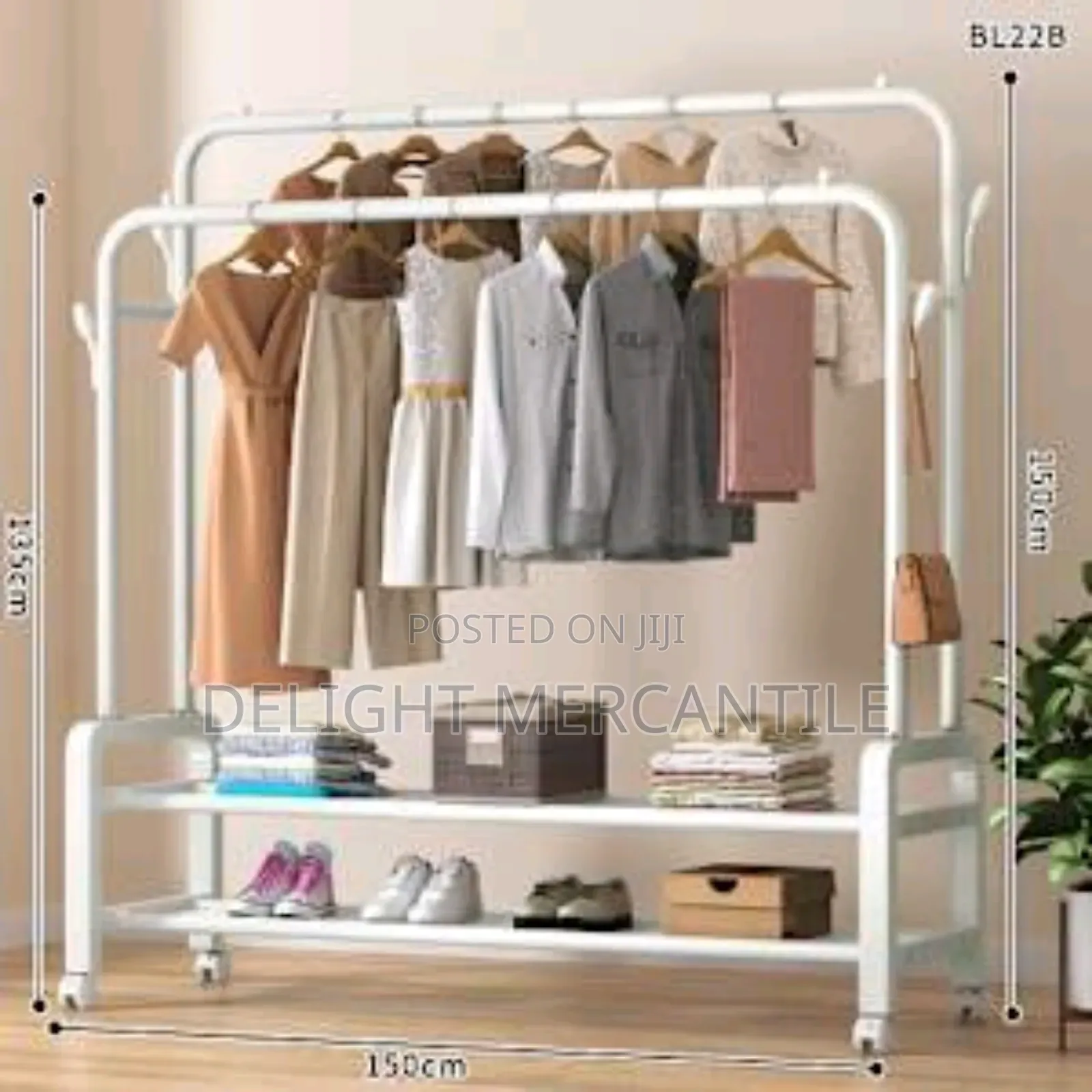 Heavy Duty Double Rail Clothes Rack