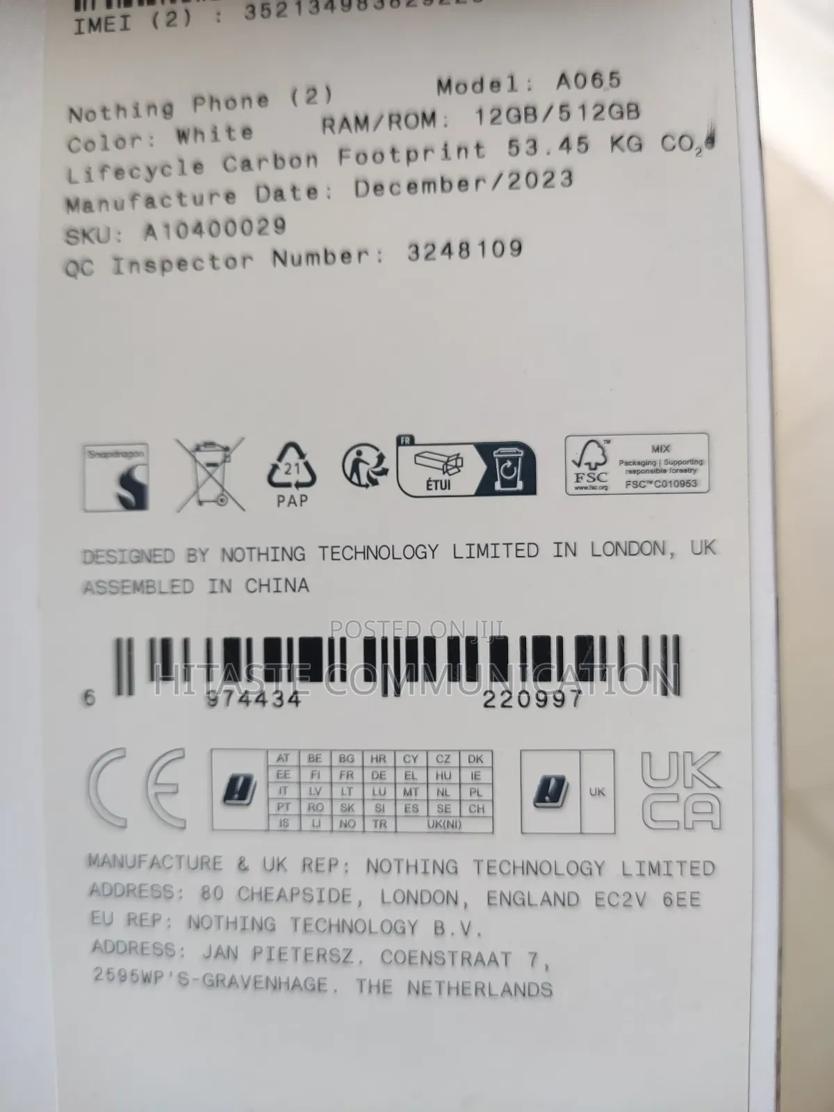 New Nothing Phone 2 512 GB White