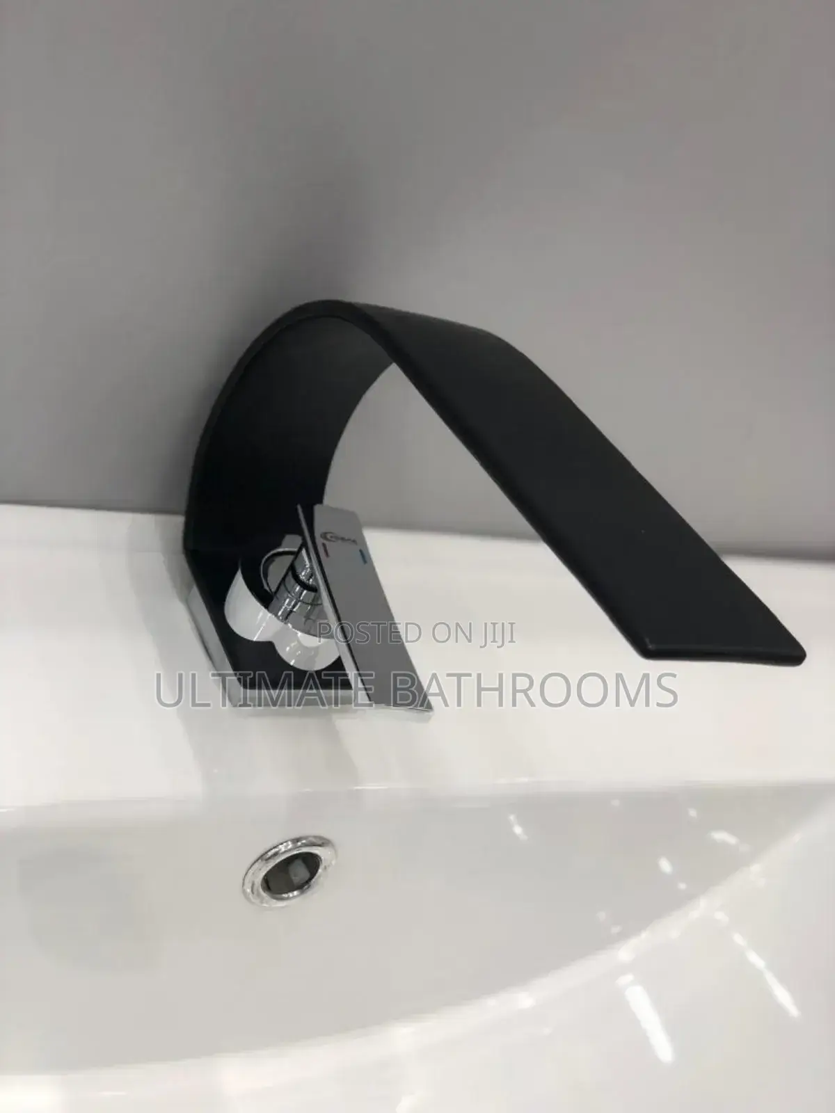 Curve Black and Chrome Basin Mixer Tap