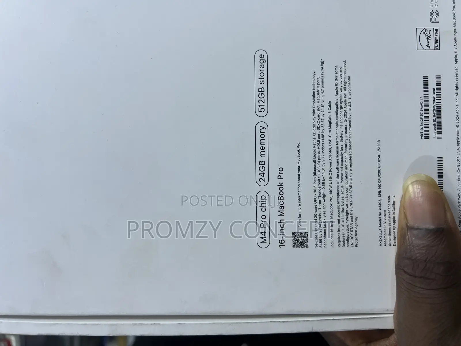 New Apple MacBook Pro 2024 M4 Pro 16-Inch 24GB Apple M4 Pro SSD 512GB