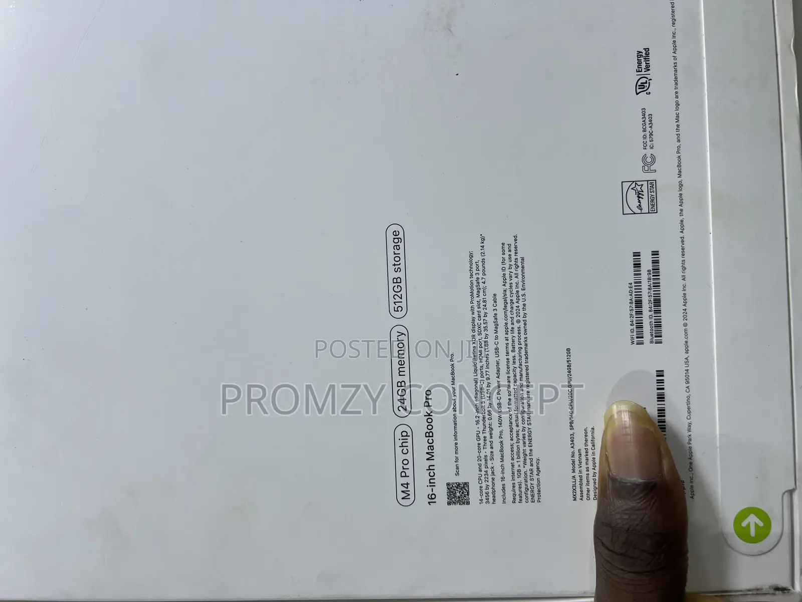 New Apple MacBook Pro 2024 M4 Pro 16-Inch 24GB Apple M4 Pro SSD 512GB