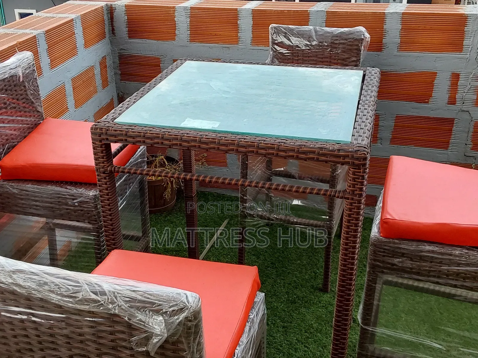 Rattan Bar Chair Set 4pcs