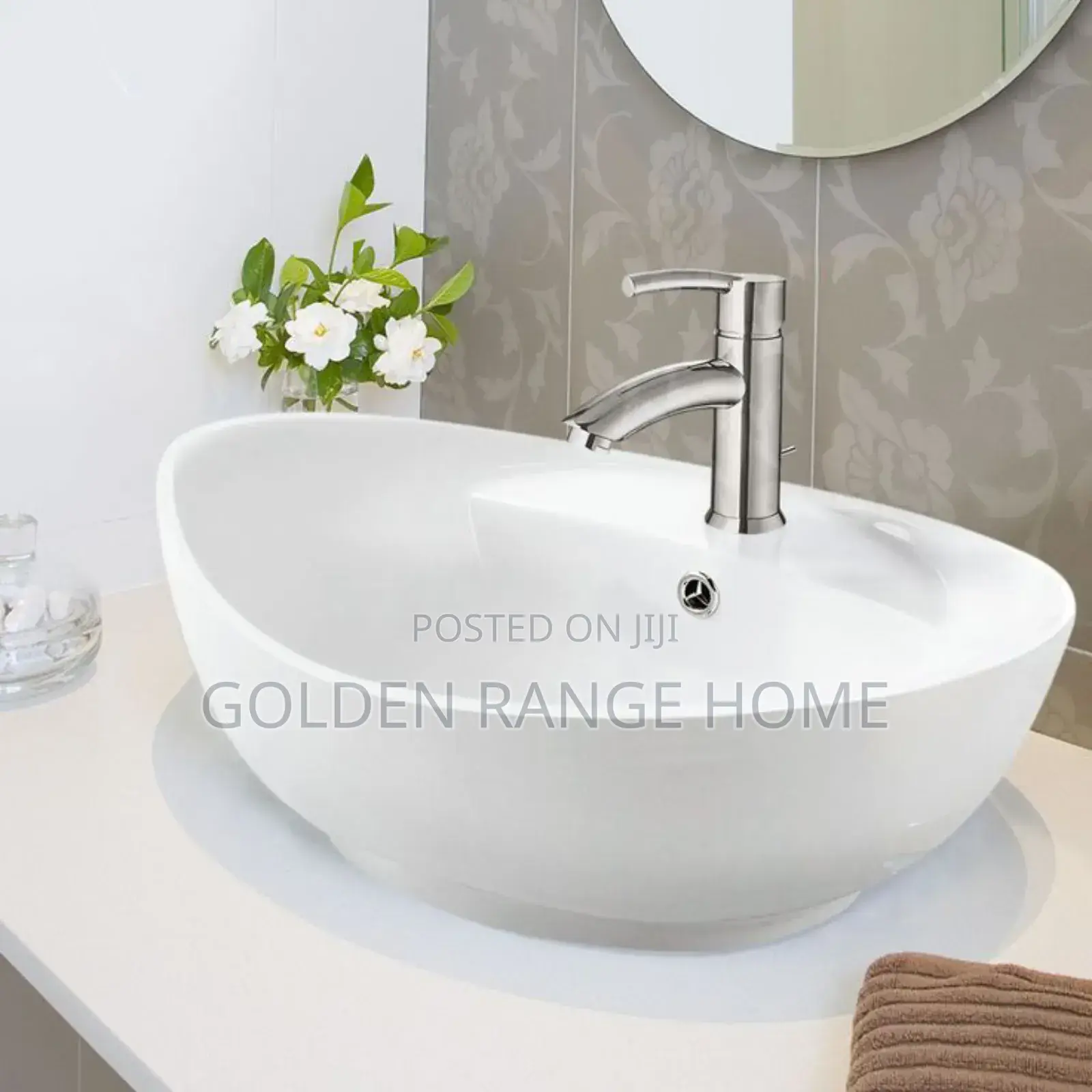 Curved Ceramic Countertop Basin