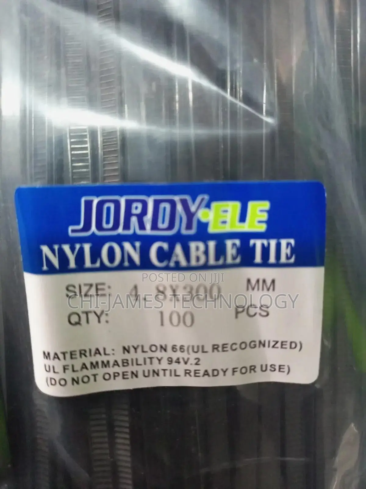 4.8×300mm Nylon Cable Tie